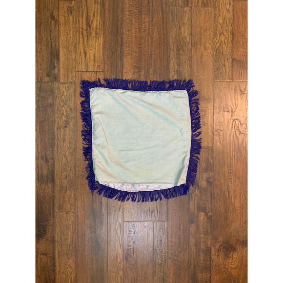 Vintage WW2 U.S. Navy Sweetheart Souvenir Satin Fringe Pillowcase - Blue Sister - Picture 8 of 11